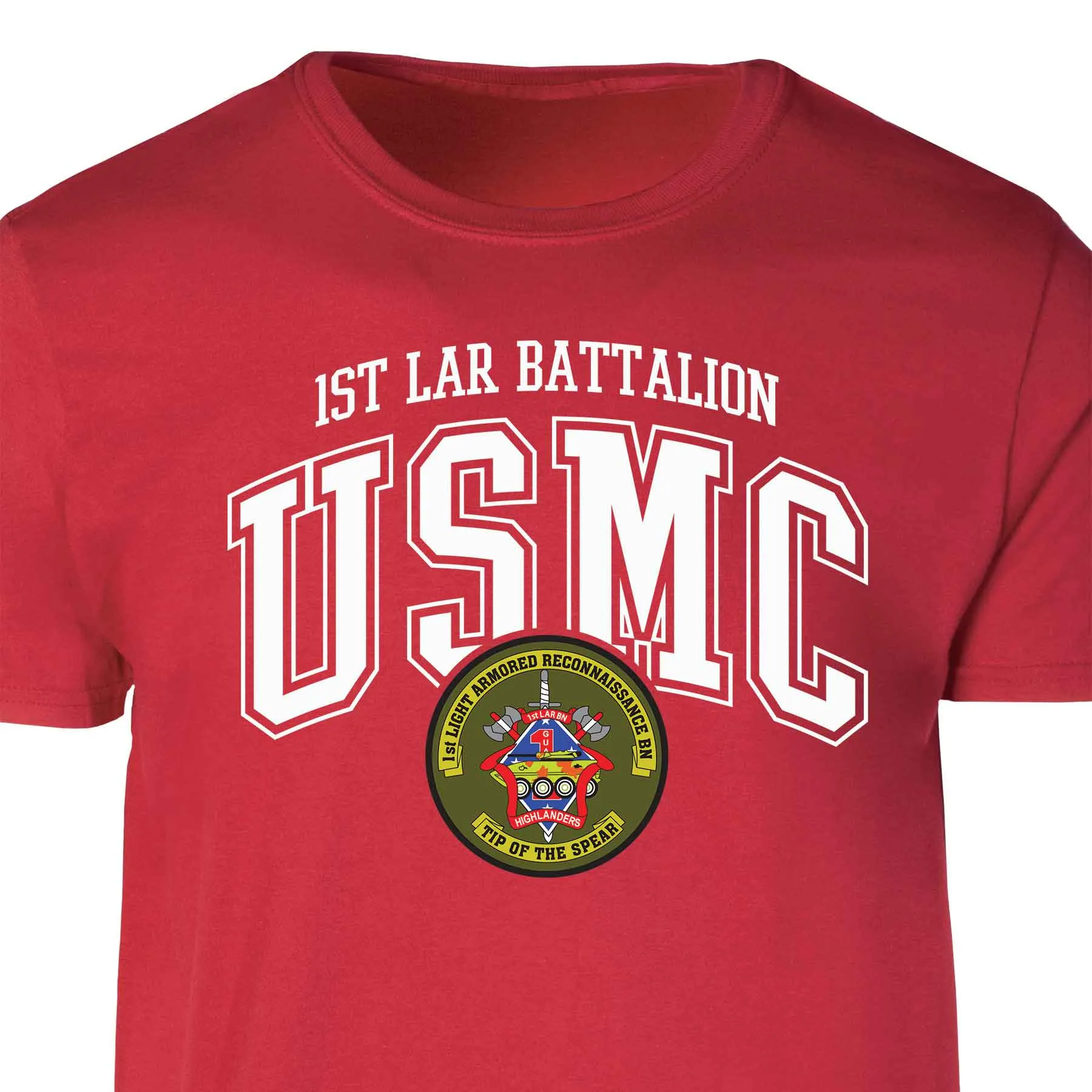 1st LAR Battalion Arched Patch Graphic T-shirt