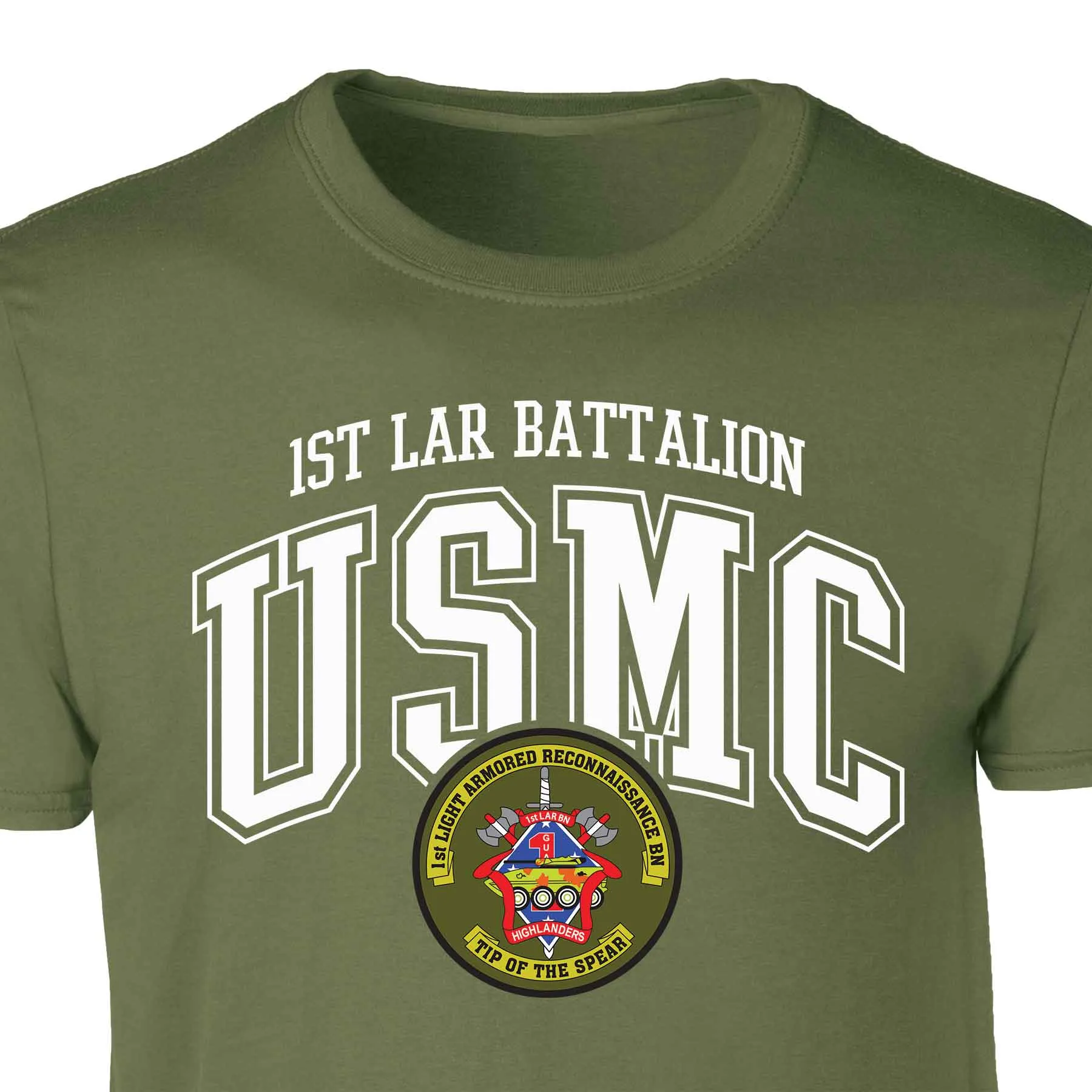 1st LAR Battalion Arched Patch Graphic T-shirt