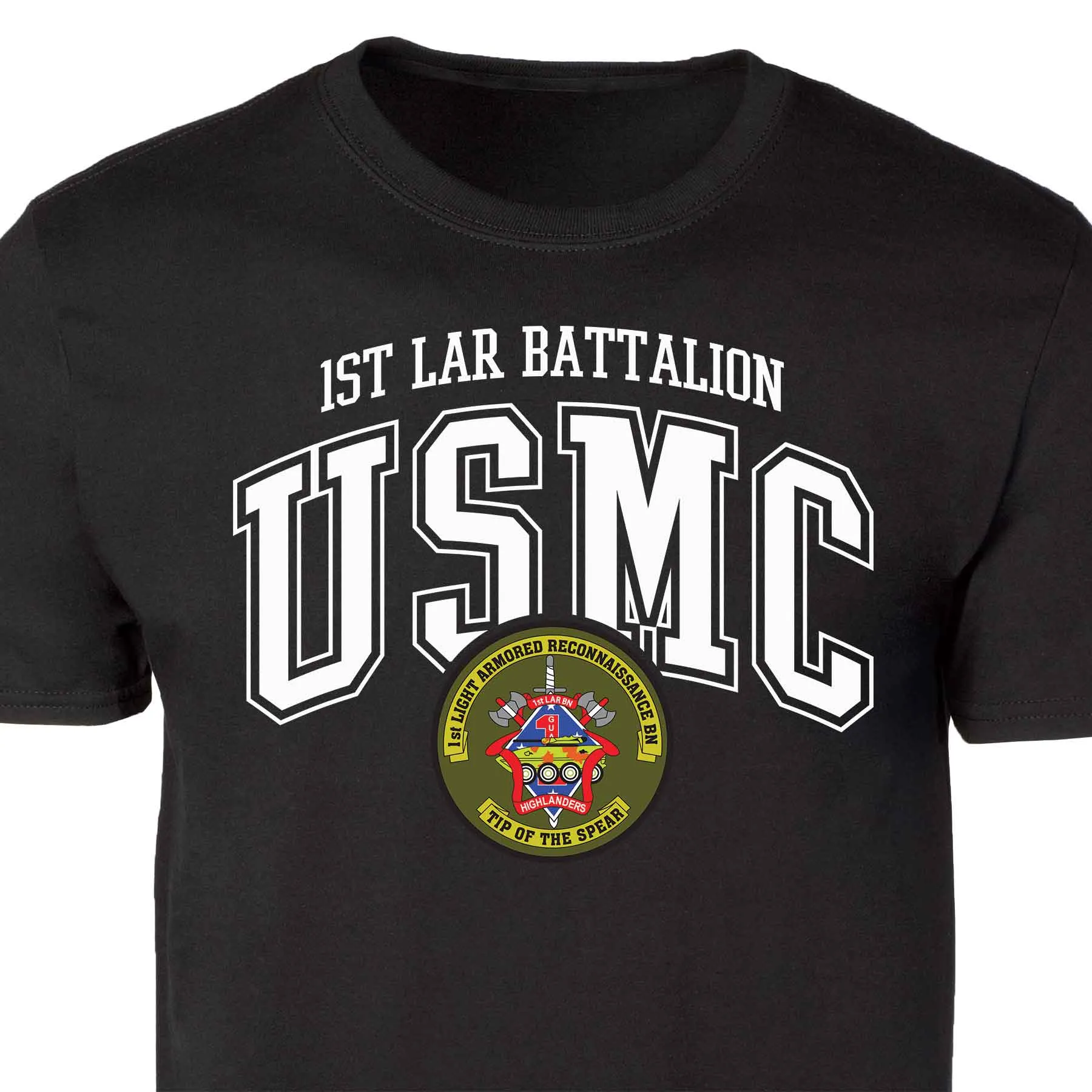 1st LAR Battalion Arched Patch Graphic T-shirt