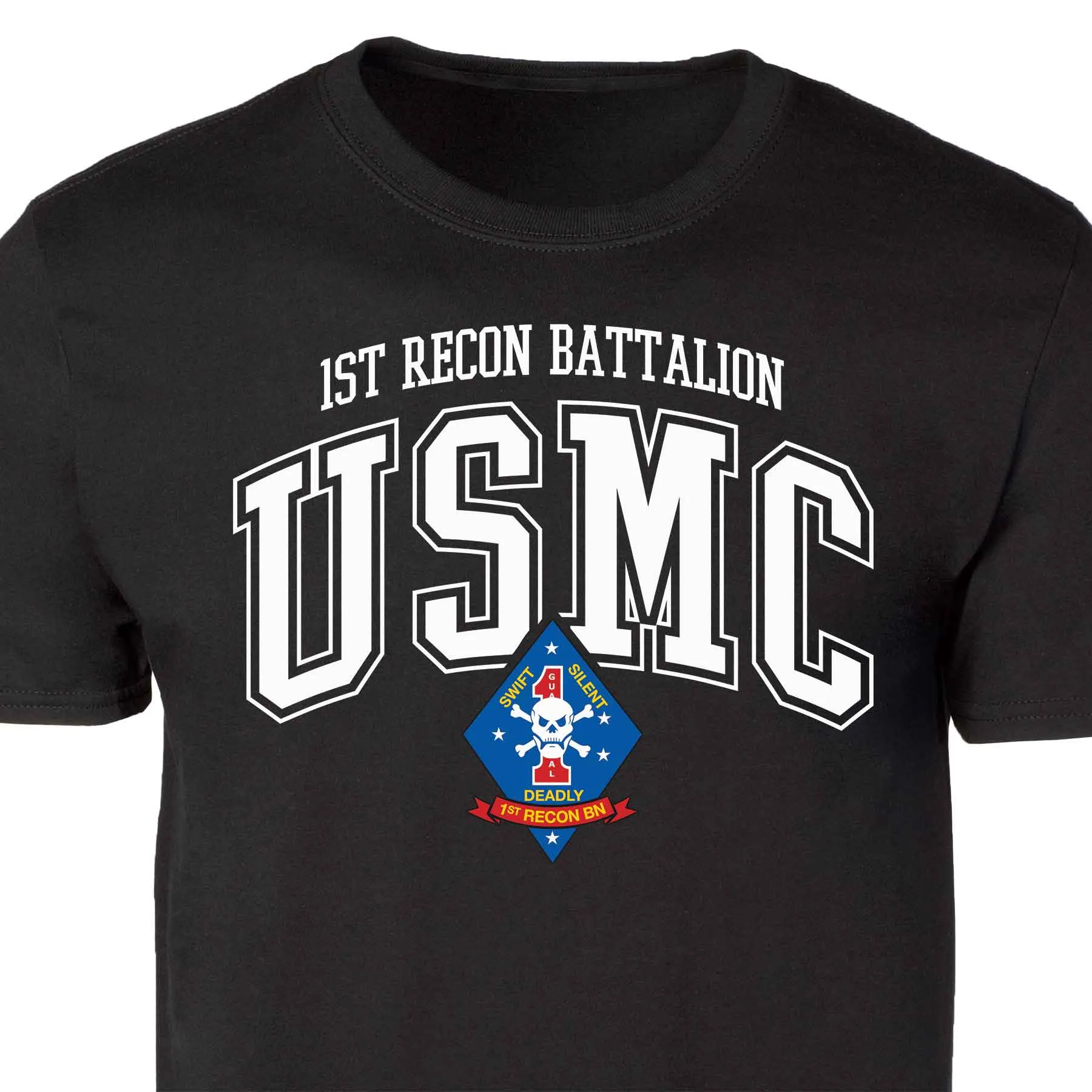 1st Recon Battalion Arched Patch Graphic T-shirt