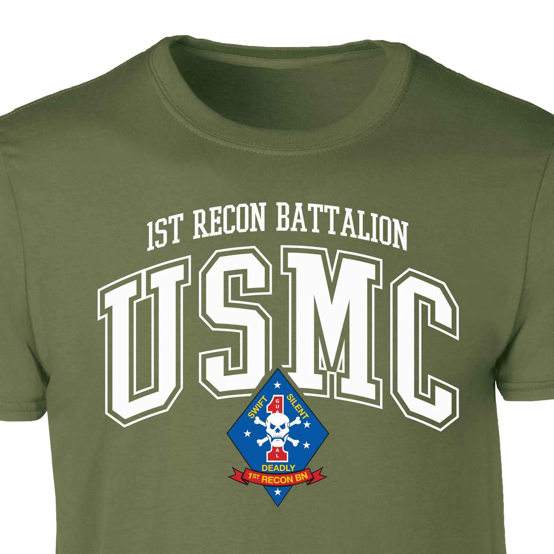 1st Recon Battalion Arched Patch Graphic T-shirt