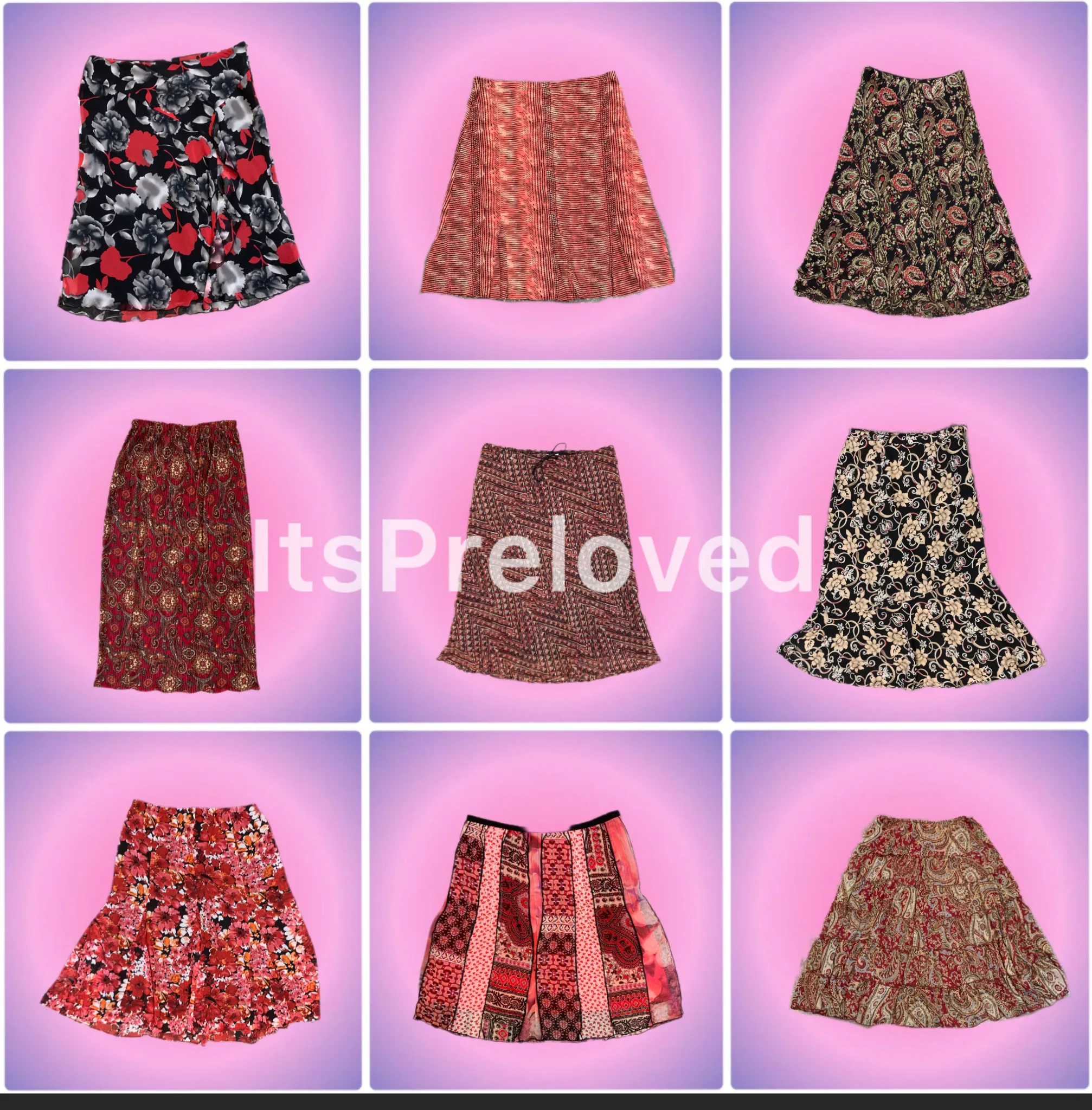 Boho Red Y2K Skirts(RX-681)