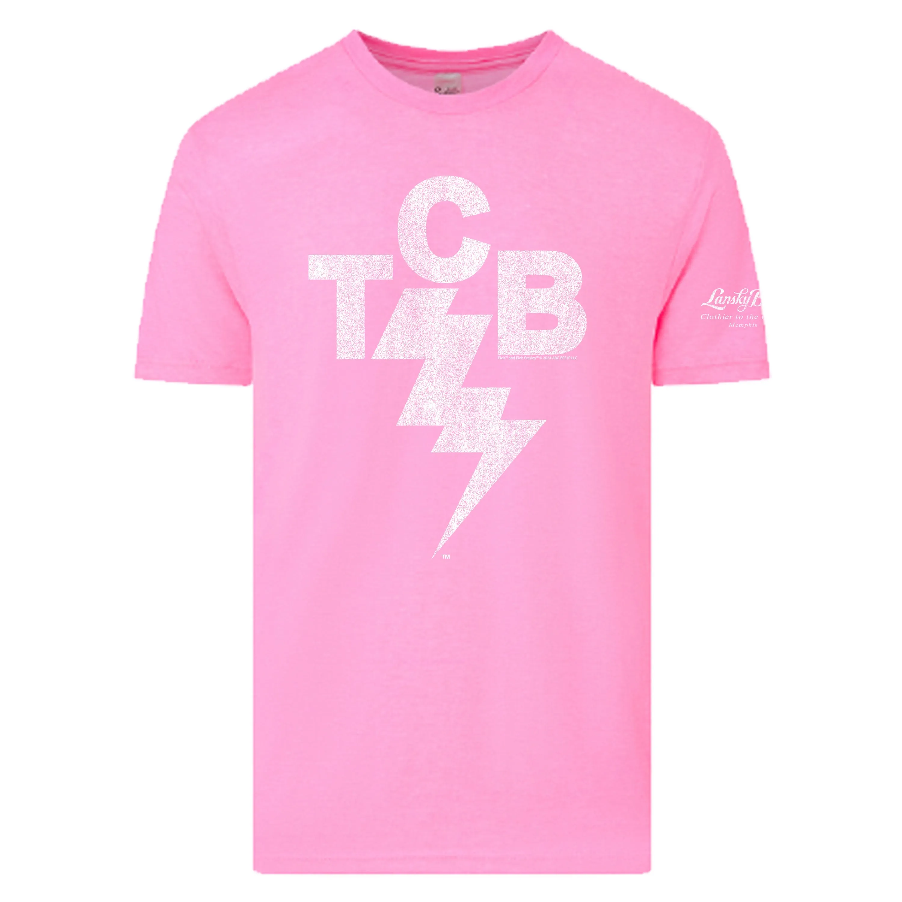 Elvis "TCB" Tee - Bright Pink