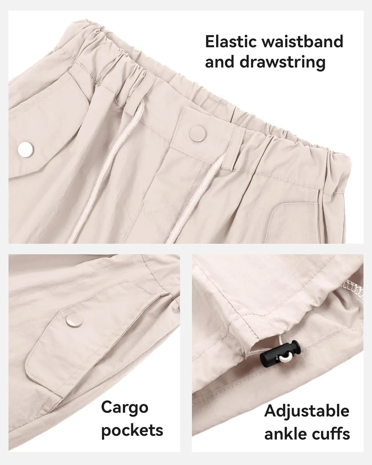 KEREDA Cargo Pants for Girls Parachute Baggy Joggers Pants Kids Clothes with Pockets 6-14Y