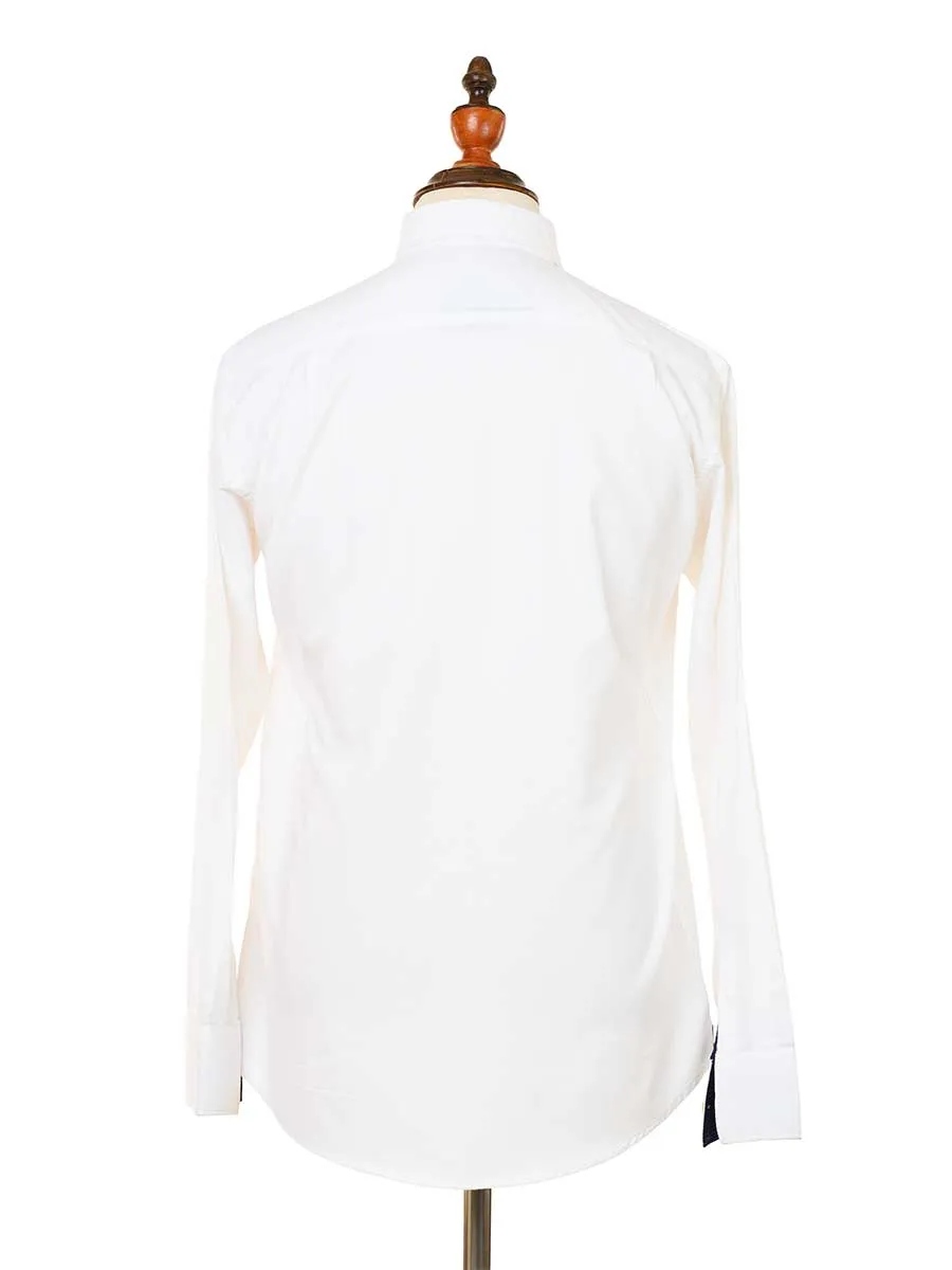 Kings Club Couture Shirt Button Down Regular Fit White Woven Cotton Blend with Embroidered Logo KCSHC010