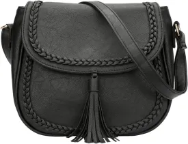 KKXIU Casual Flap Saddle Crossbody Bags for Women Purses and Handbags with Tassel