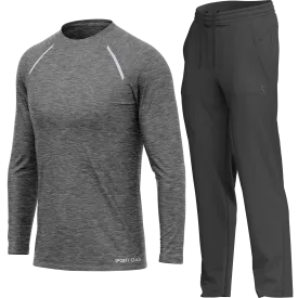 Men's Grey Long Sleeve T Shirt & Dark Grey Joggers Set