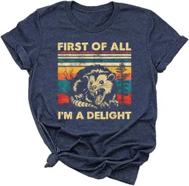 Opossum Shirt for Women 90s Cute Opossum Lover Tarot Card Retro Aesthetic Graphic Tee Tops