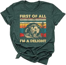 Opossum Shirt for Women 90s Cute Opossum Lover Tarot Card Retro Aesthetic Graphic Tee Tops