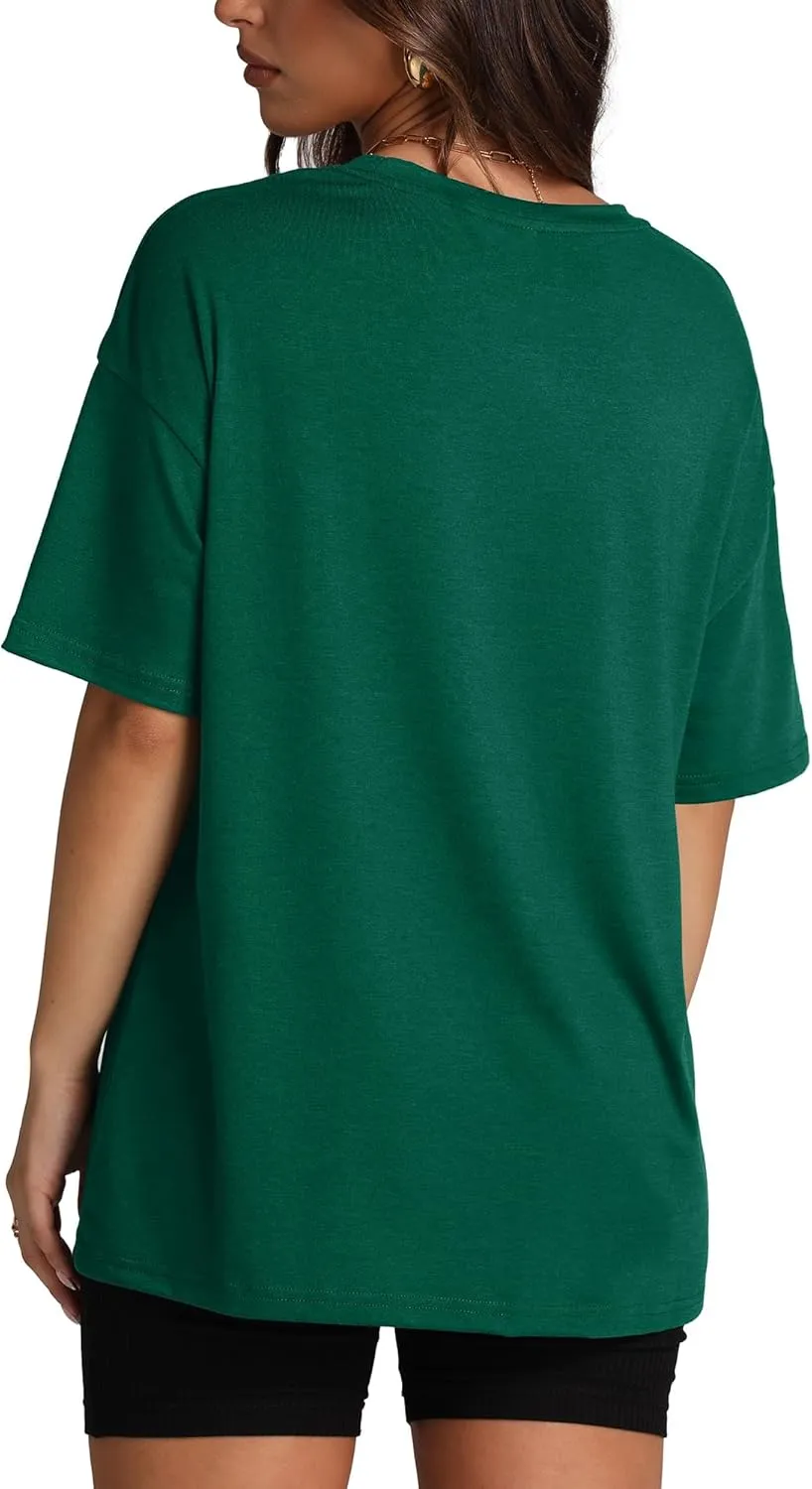 Oversized T Shirts for Women Summer Crewneck Short Sleeve Basic Tops Loose Fit