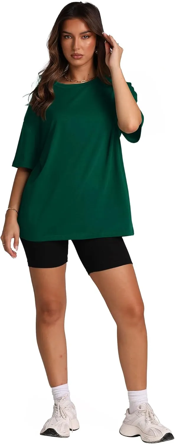 Oversized T Shirts for Women Summer Crewneck Short Sleeve Basic Tops Loose Fit