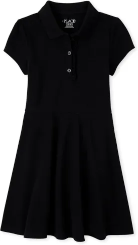 The Children's Place Girls' Short Sleeve Ruffle Polo Dress