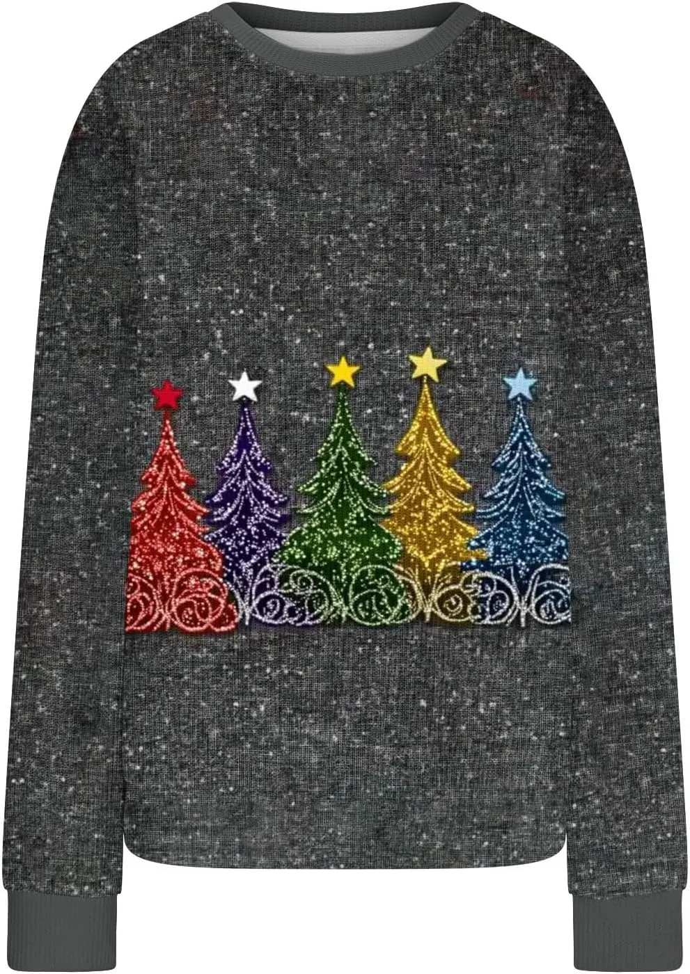 Ugly Christmas Sweater Women Funny Christmas Graphic Crewneck Long Sleeve Knit Sweatshirts Cute Xmas Holiday Pullover