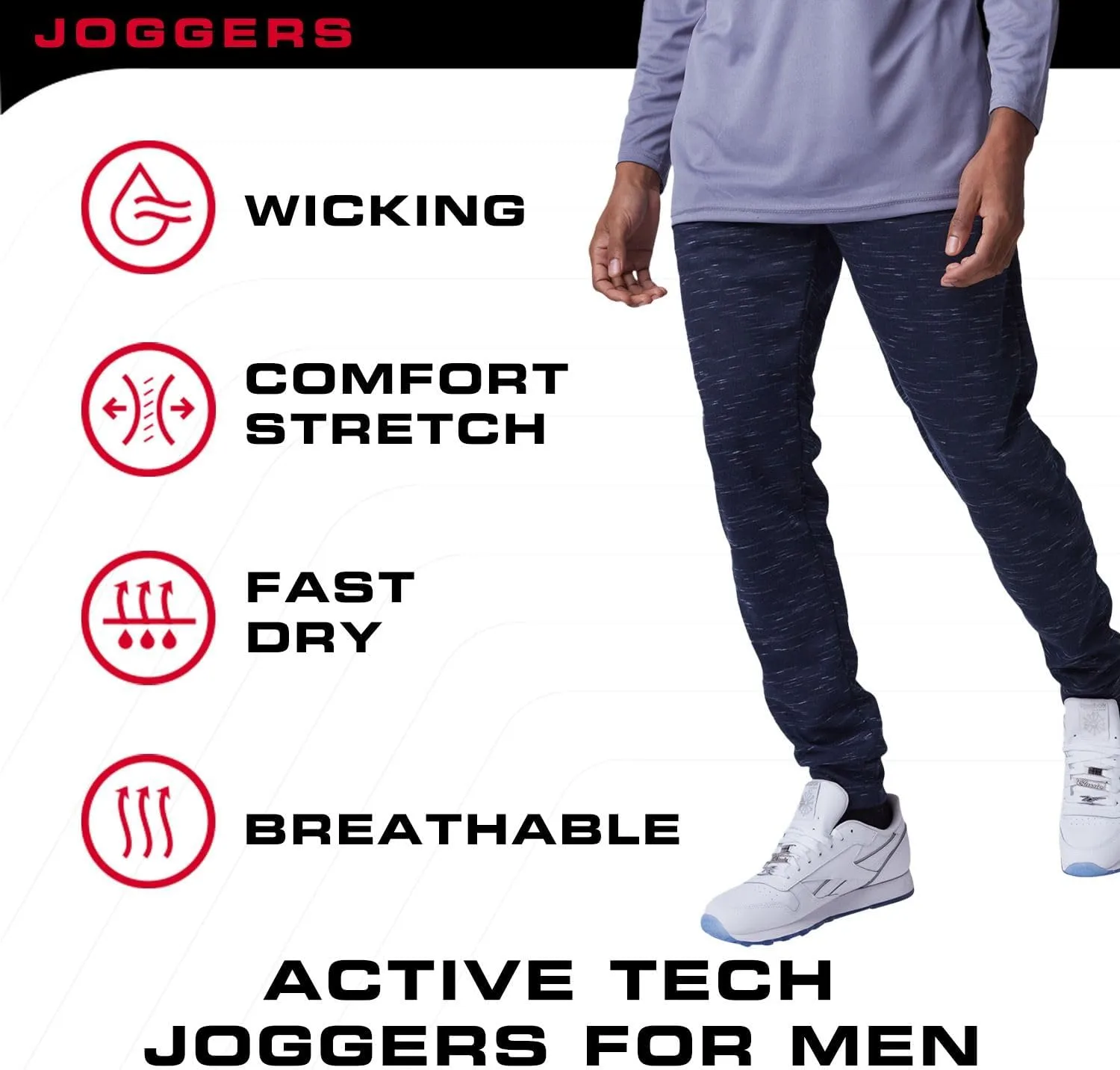 Ultra Performance 3 Pack Mens Joggers Mens Athletic Sweatpants with Pockets for Men, Small - 3X